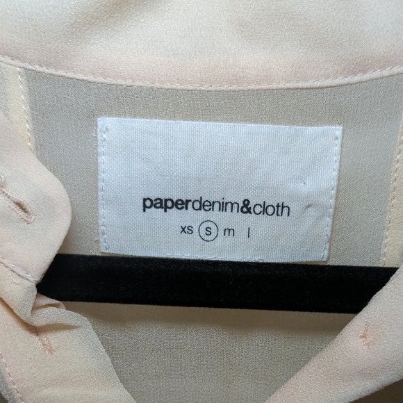 Paper Denim & Cloth 100% Silk Sheer Cream Sleeveless Blouse Women's Size S - Picture 2 of 5